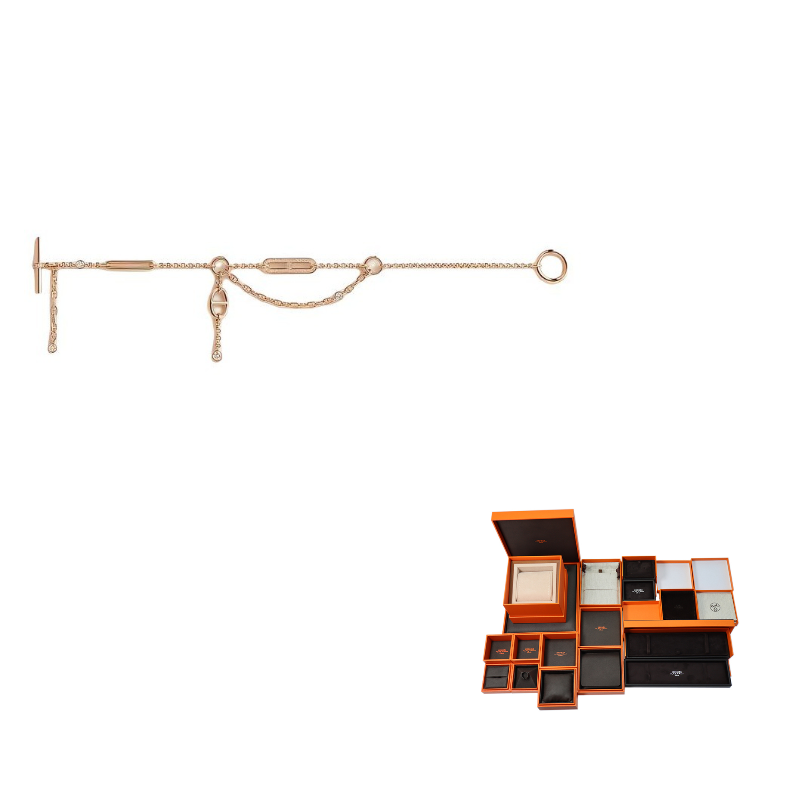 HERMES 18K Rose Gold Bracelets Women's Gold