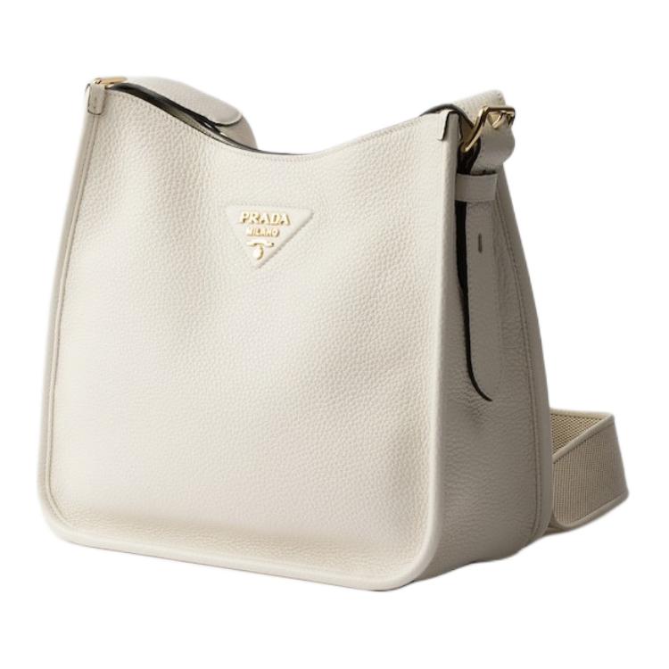 PRADA Cow Leather Crossbody Bag Shoulder Bag Medium Size Women's White