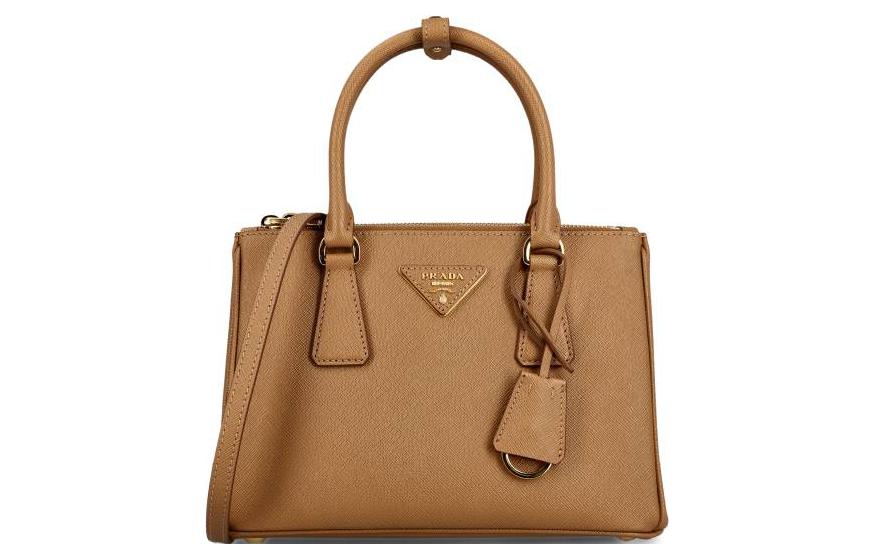 PRADA Cow Leather Tote Bag Shopping Bag Shoulder Bag Handbag Women's Brown
