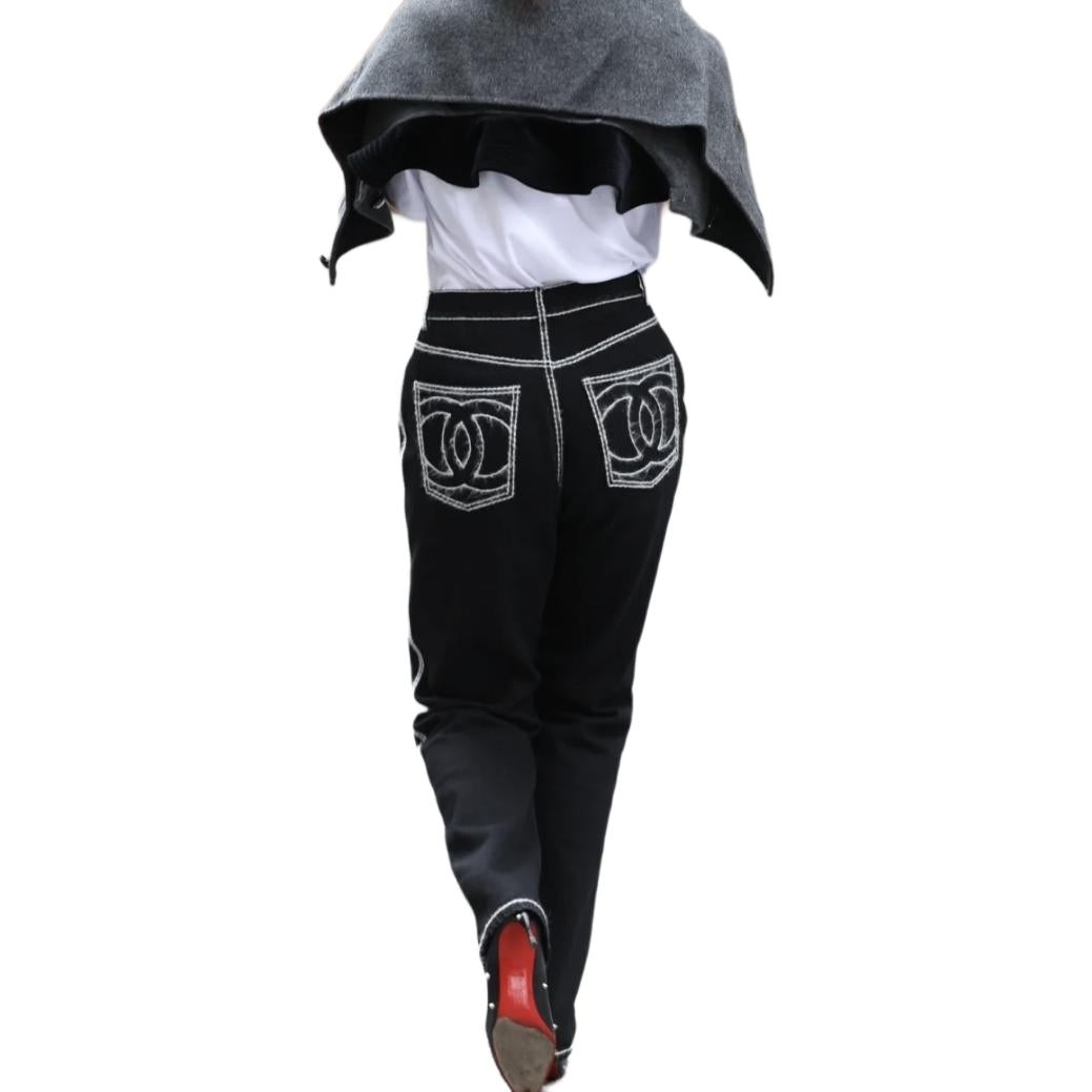 CHANEL COCO NEIGE Series Jeans Women's Black