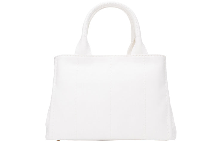 PRADA Canvas Canvas Bag One Shoulder Handbag Women's White