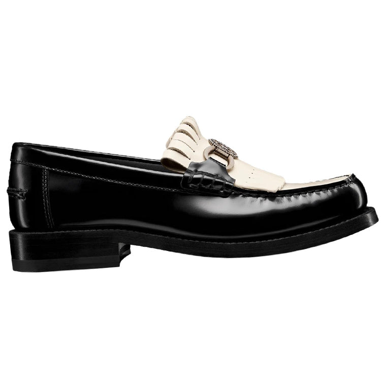 DIOR Emblem Loafers Women's Black White