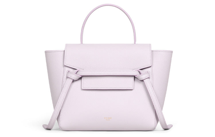 CELINE Cow Leather Catfish Bag Handbag One Shoulder Handbag Crossbody Bag Women's Candy Color Light Purple