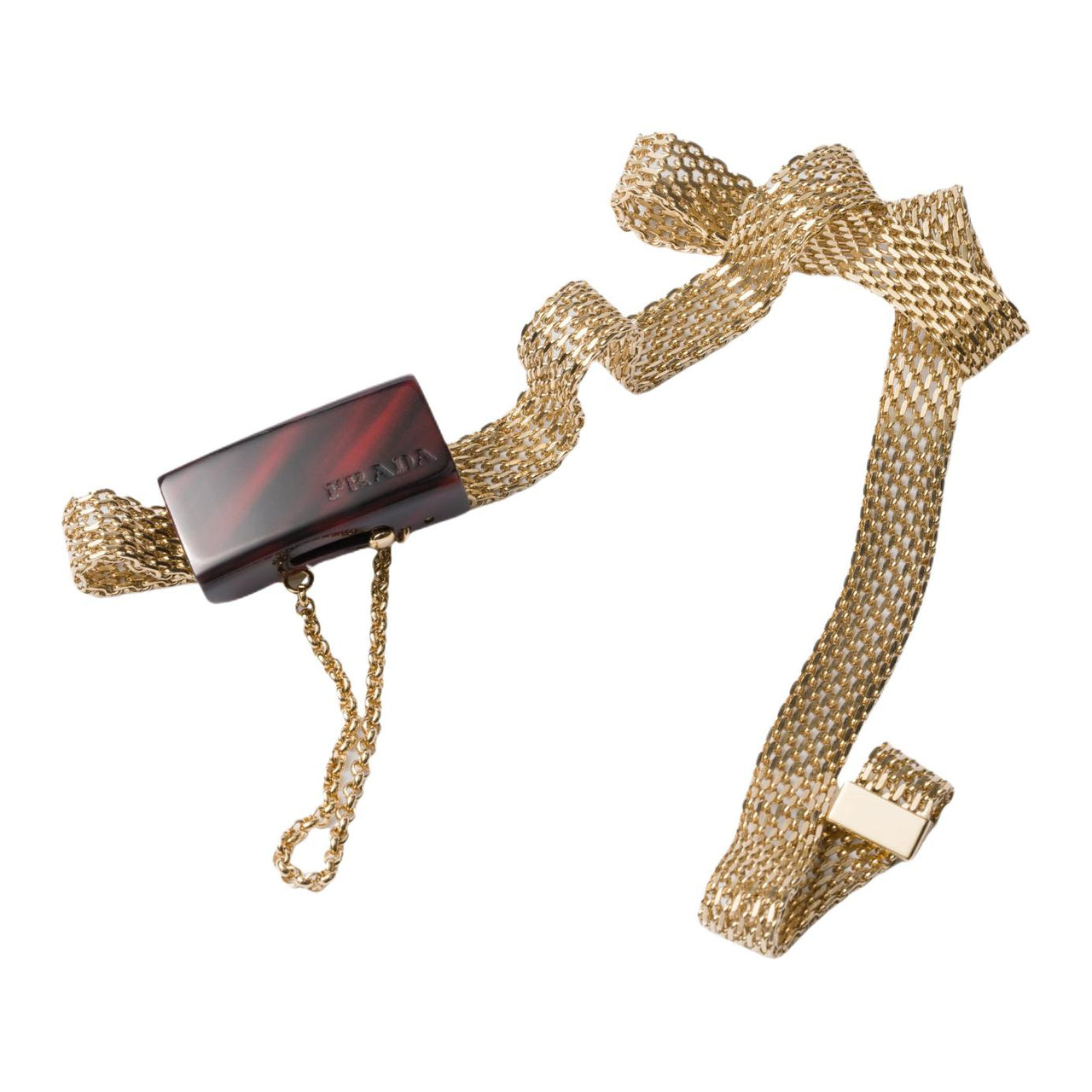 PRADA Belt Women's Gold Width 2CM