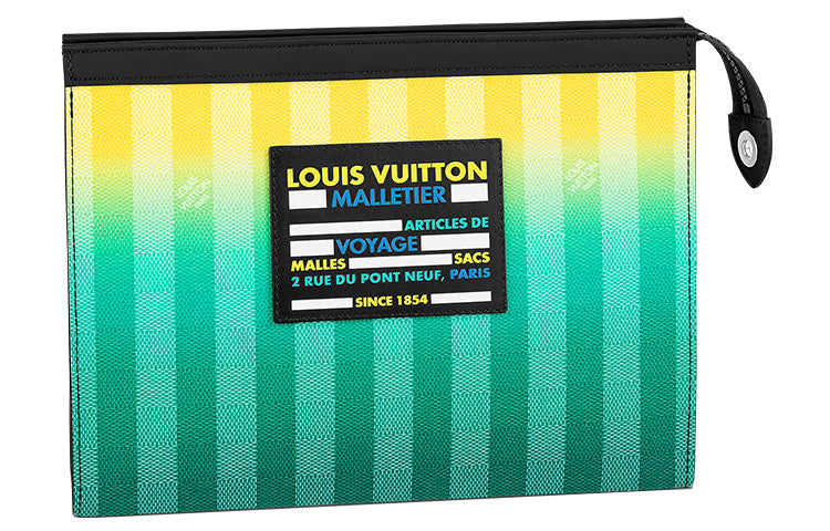 LOUIS VUITTON Daybreak Series Coated Canvas Clutch Regular Men's Gradient Yellow Green