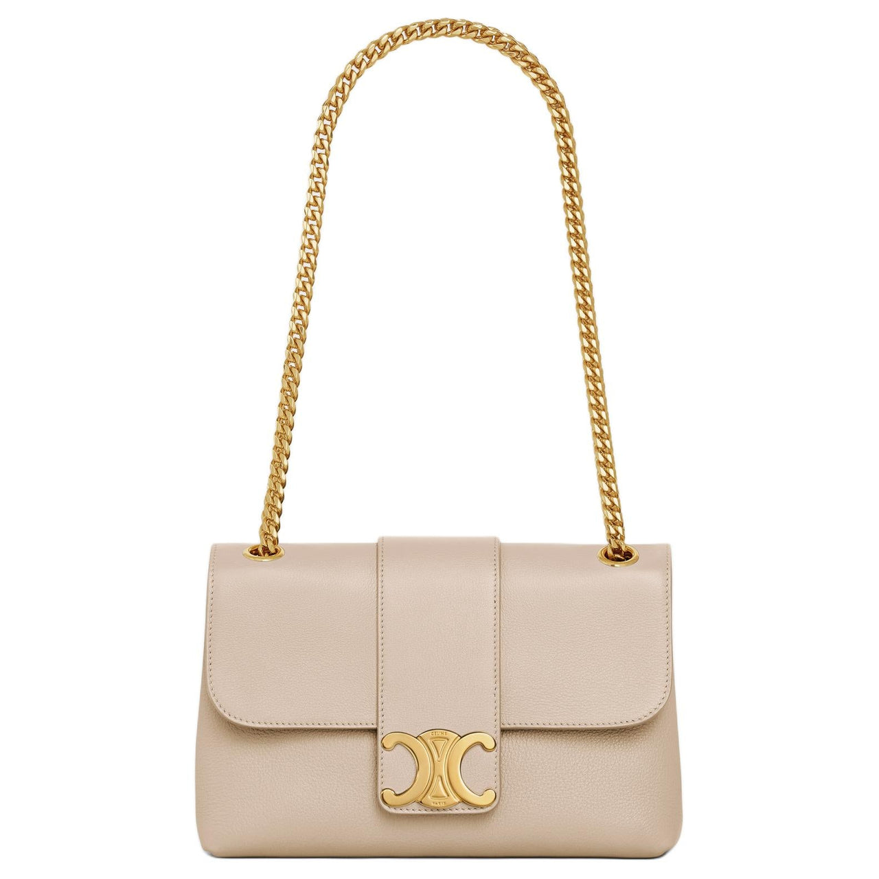 CELINE Calfskin Portable Crossbody Bag, Shoulder Bag Women's Cappuccino