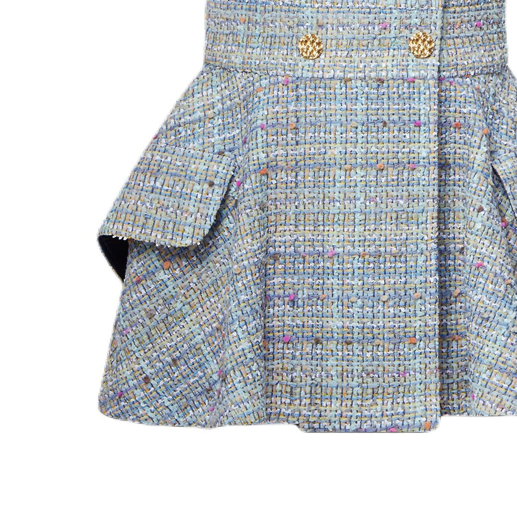 LOUIS VUITTON Double-Breasted Tweed Mini Dress