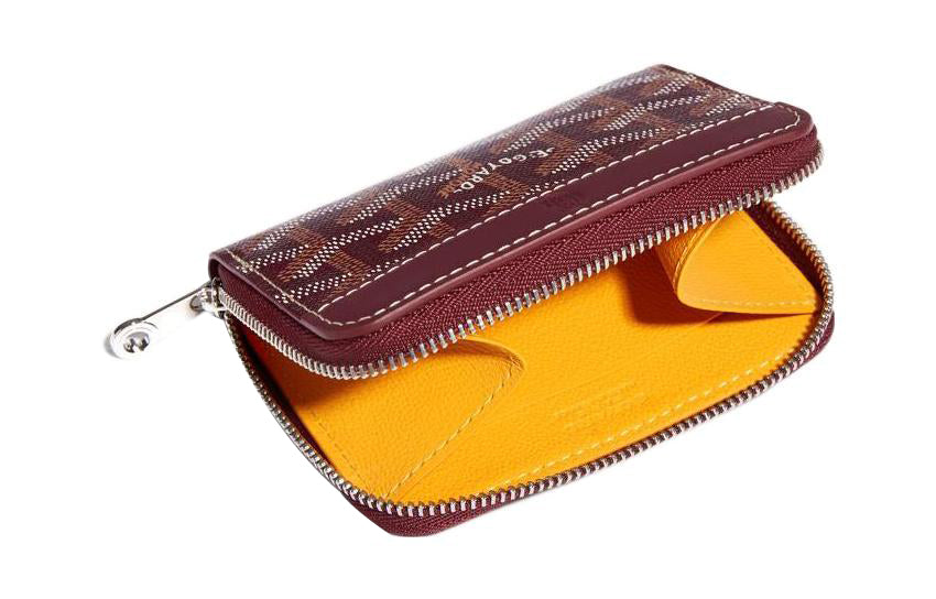 GOYARD MATIGNON Canvas With Leather Wallets Coin Purses Mini Women's Burgundy