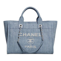 CHANEL Small Denim 23S Shopping Bag Light Blue AS3257