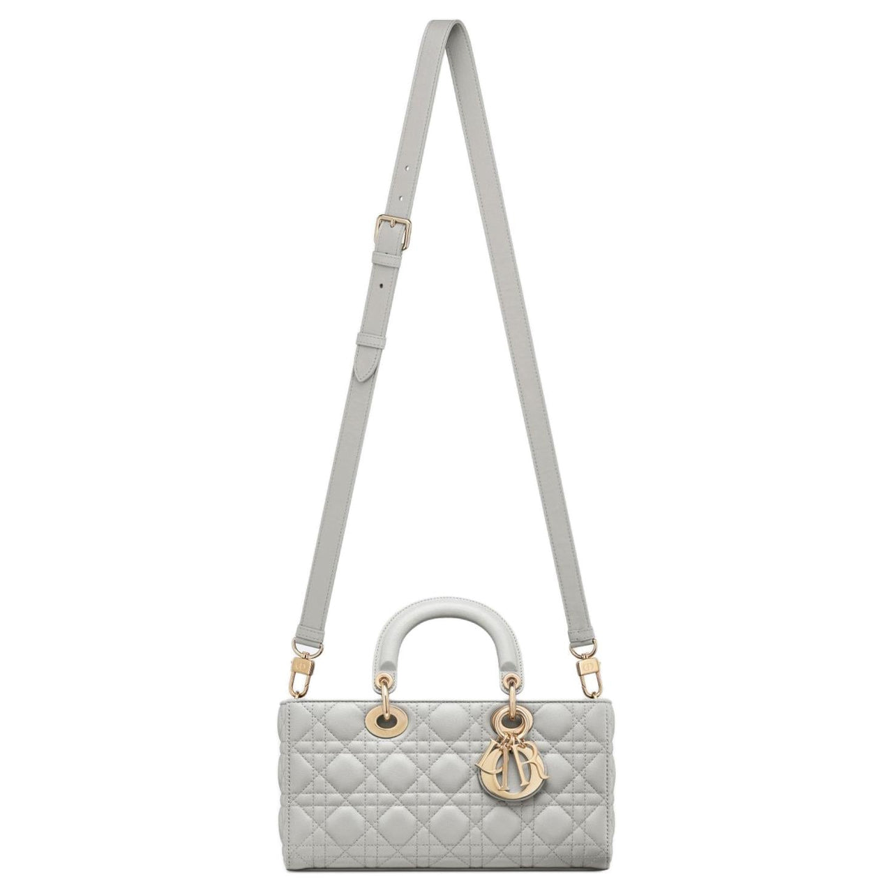 DIOR Lady D Joy Lambskin Lady Dior Bag, Shoulder Bag, Crossbody Bag, Handbag Medium Size Women's Mist Gray
