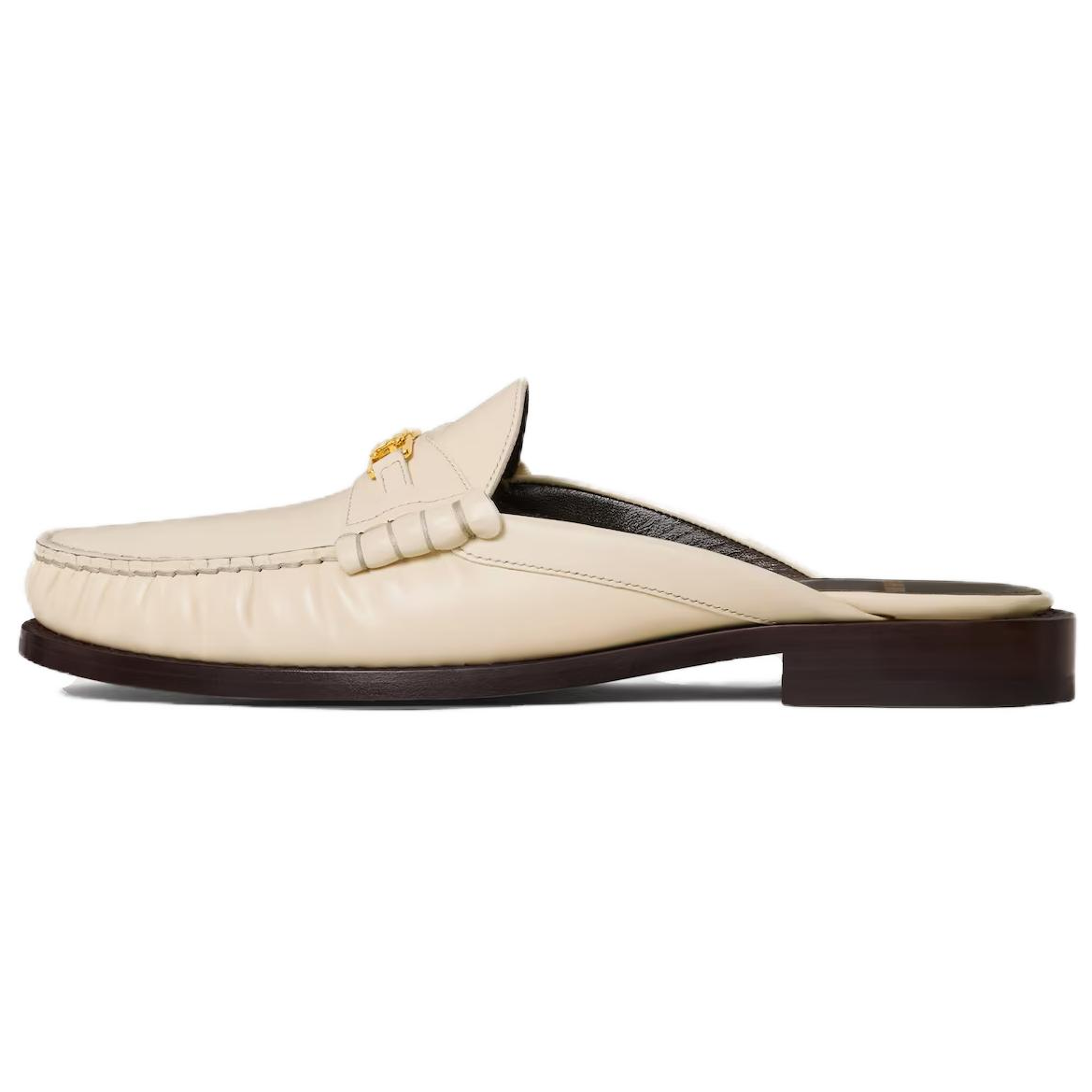 CELINE Abrasion Resistant Closed Toe Slippers Women's Ivory