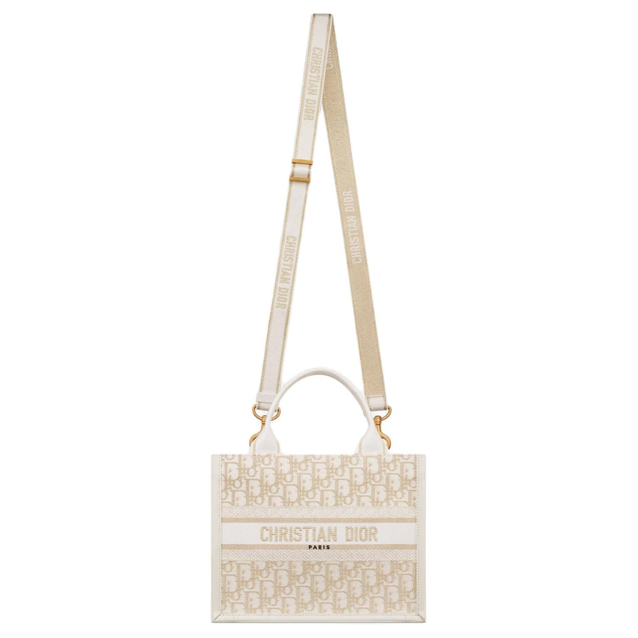 DIOR BookTote Oblique Small Handbag Women's White