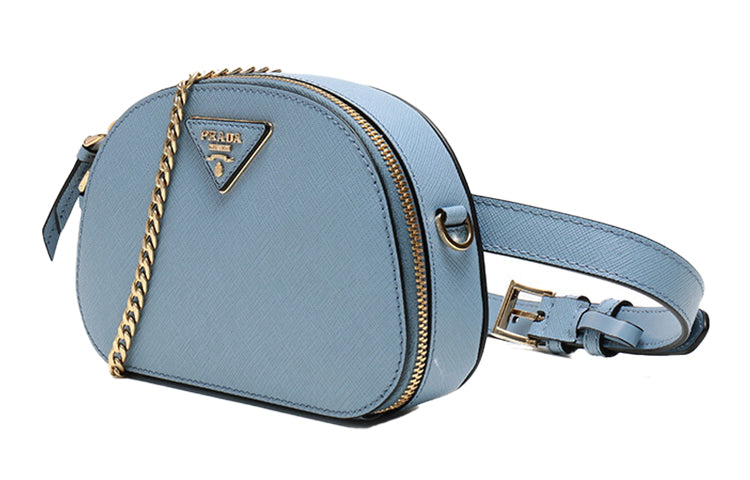 PRADA Cow Leather Shoulder Bag Crossbody Bag Fanny Pack Sling Bags Women's Xingji Blue