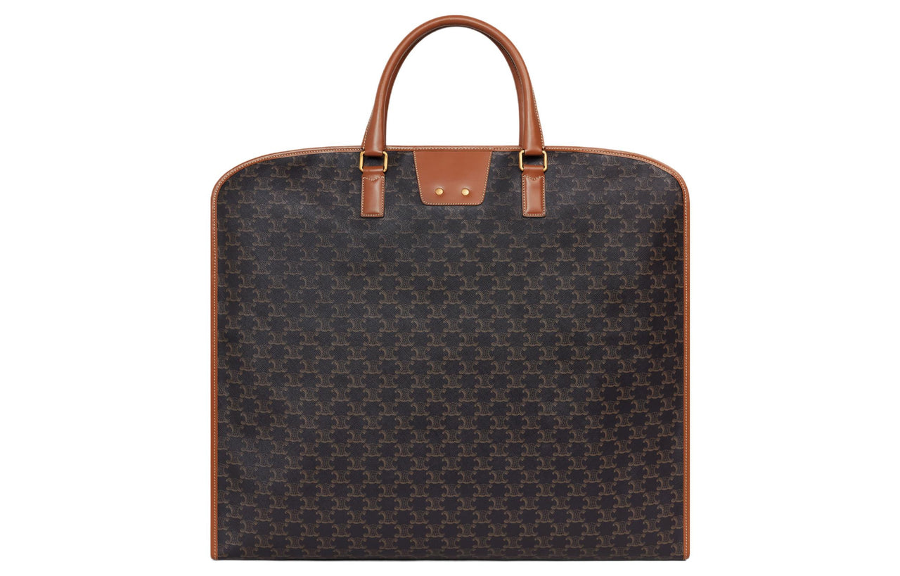 CELINE Cow Leather Storage Bag Men's Tan