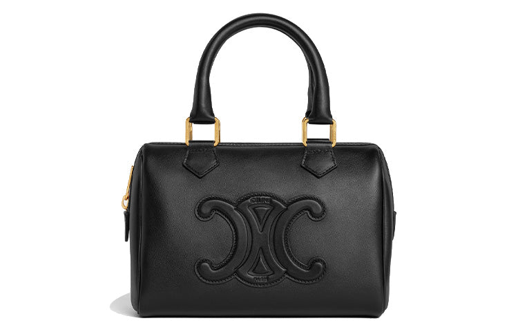 CELINE Cuir Triomphe Triumph Calfskin Shoulder Bag Crossbody Bag Handbag Small Size Women's Black