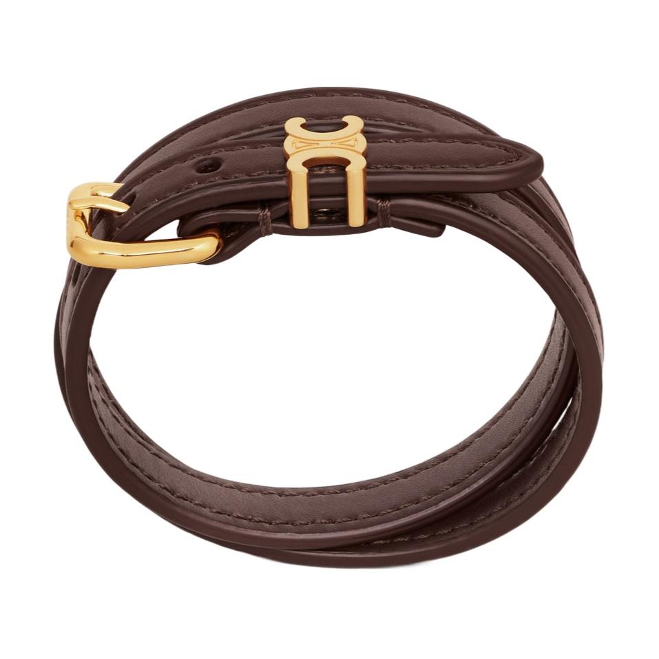 CELINE Calfskin Bangles Women's Chestnut