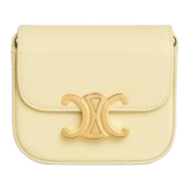 CELINE Calfskin Shoulder Bag Crossbody Bag Mini Women's Yellow