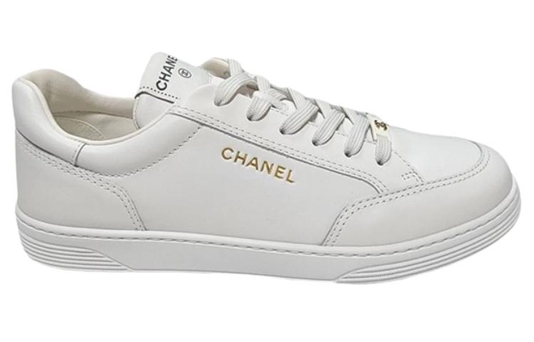 CHANEL Low-Top Skateboard Shoes Men's White