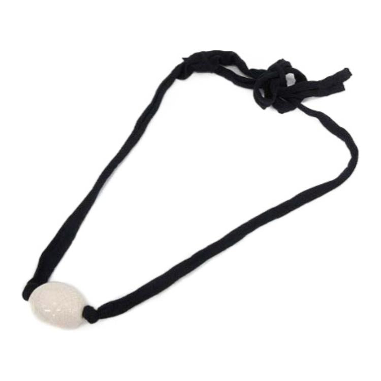 CELINE Cotton Ceramic Necklaces Women's Black