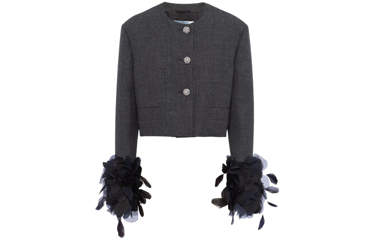 PRADA Button-Embellished Cropped Jacket