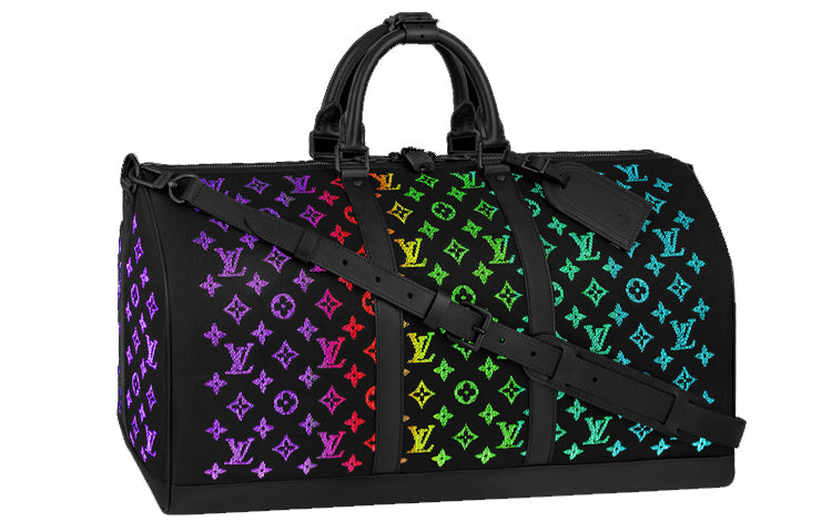 LOUIS VUITTON Keepall Led Monogram 50 Black