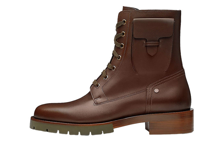 HERMES Ankle Boots Men's Dark Brown
