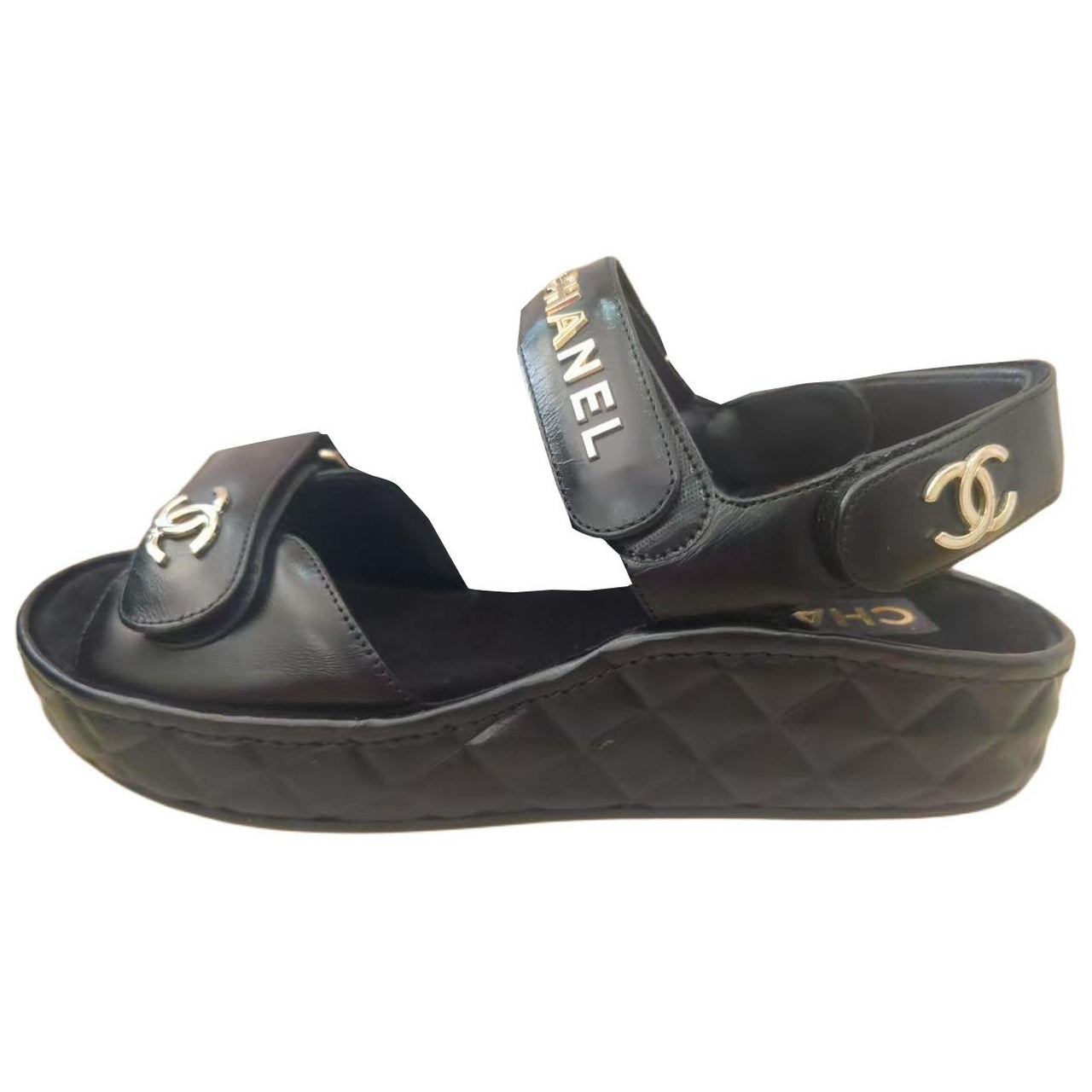 CHANEL 22BFW Strap Sandals Women's Black