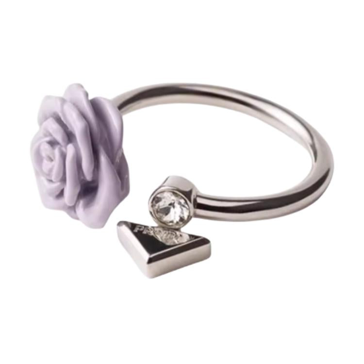 PRADA Enamel Metal Rings Women's Wisteria Purple