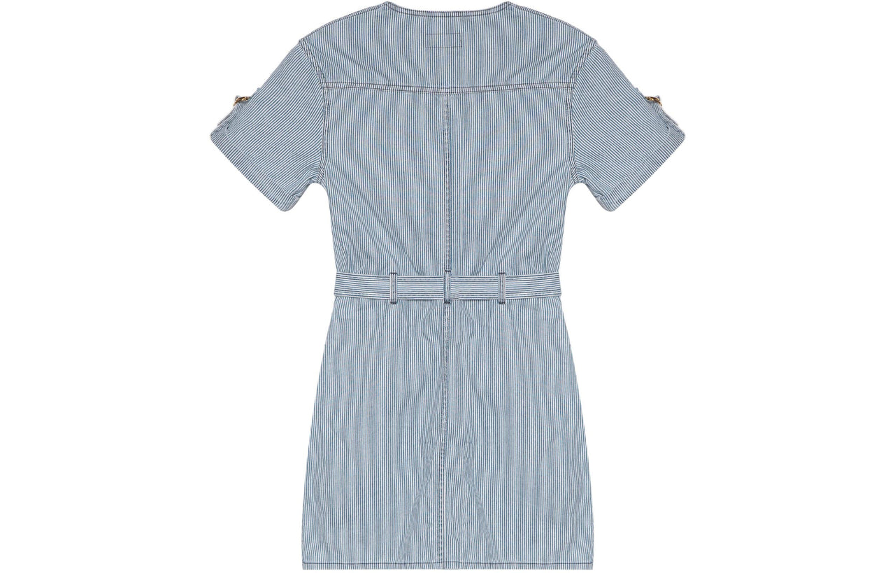 CELINE Wideneck Buttoned Denim Dress