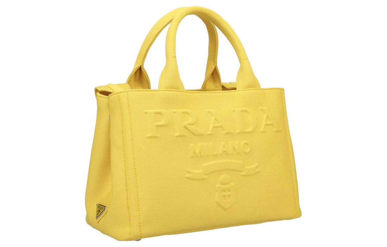 PRADA Canvas Canvas Bag Shoulder Bag Crossbody Bag Handbag Regular Women's Yellow