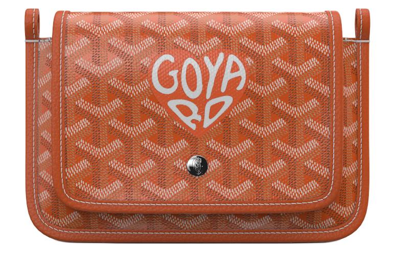 GOYARD Plumet Canvas With Leather Envelope Bag Crossbody Bag Shoulder Bag Unisex Orange Multicolor Small Heart