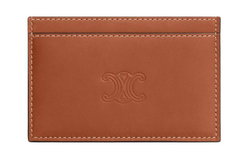 CELINE Cow Leather Card Holder Men's Tawny