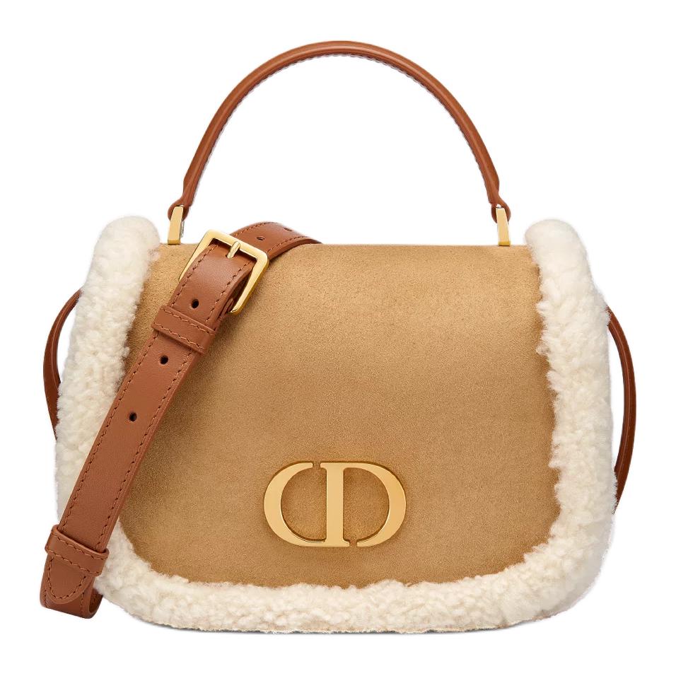 DIOR 30 Montaigne Lambskin Shoulder Bag Crossbody Bag Handbag Medium Size Women's Brown