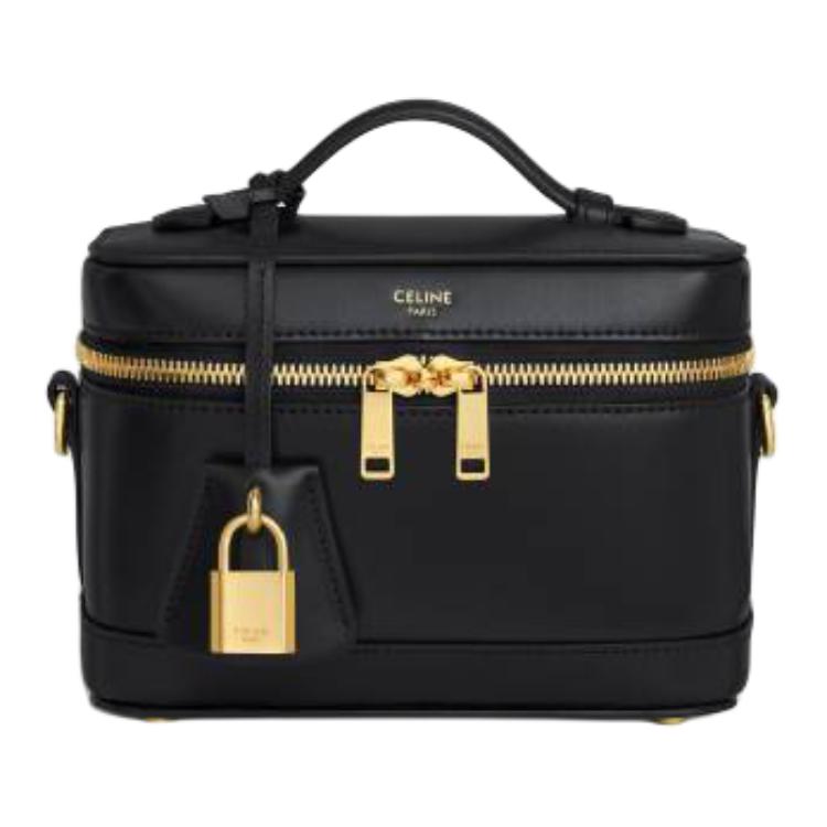 CELINE Calfskin Shoulder Bag, Crossbody Bag, Handbag Women's Black