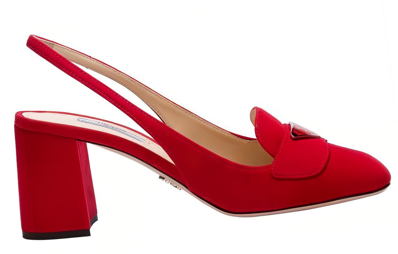 PRADA Chunky Heel High Heels Women's Red