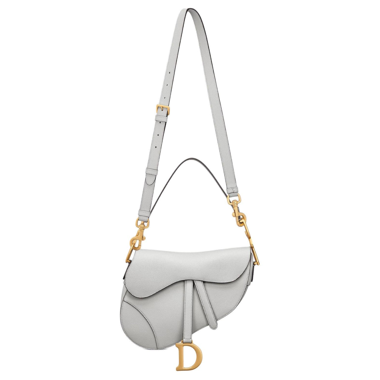 DIOR Saddle Grain Cow Leather Saddle Bag, Shoulder Bag, Crossbody Bag, Handbag Women's Mist Gray