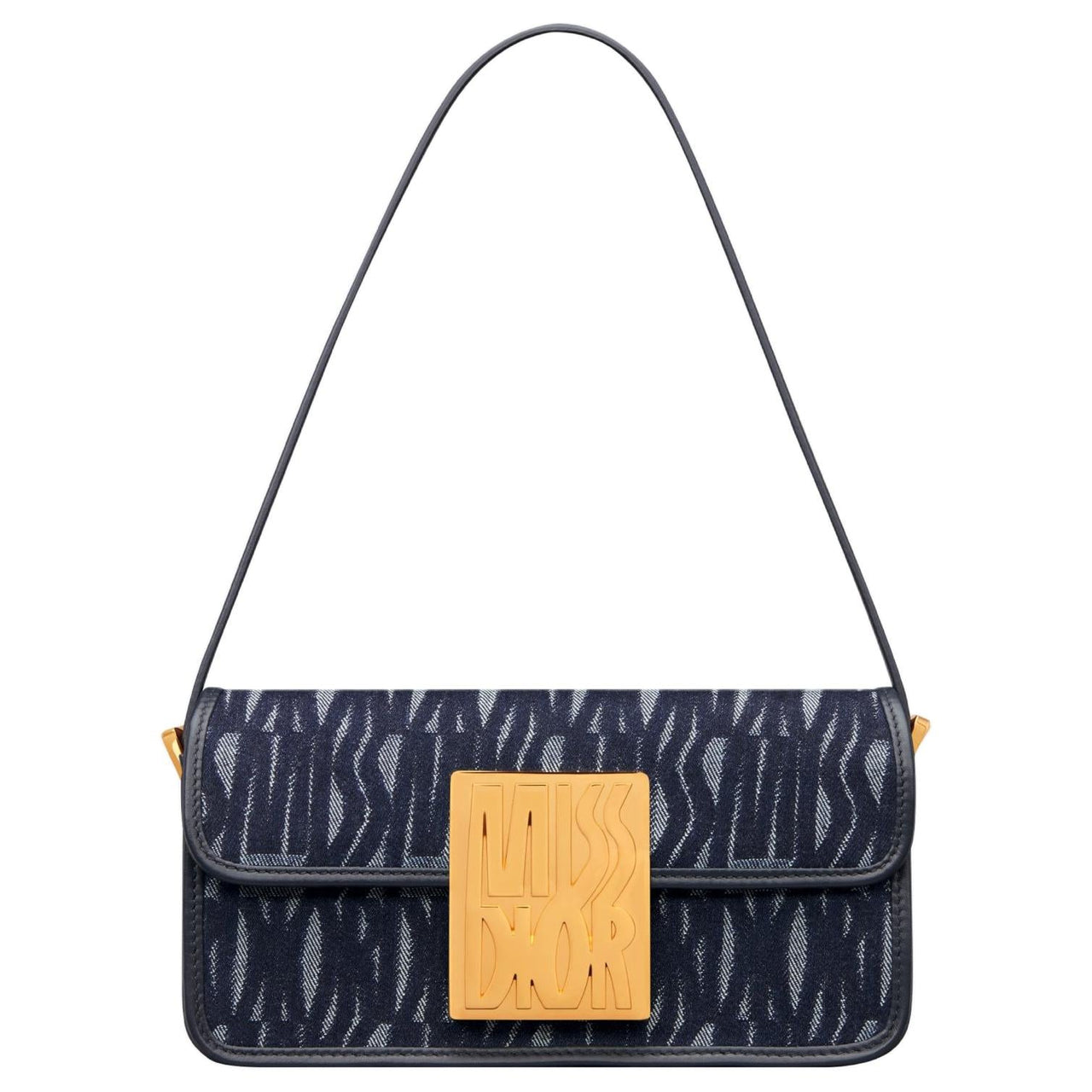 DIOR Miss Dior Denim Handbag Shoulder Bag Women's Dark Blue