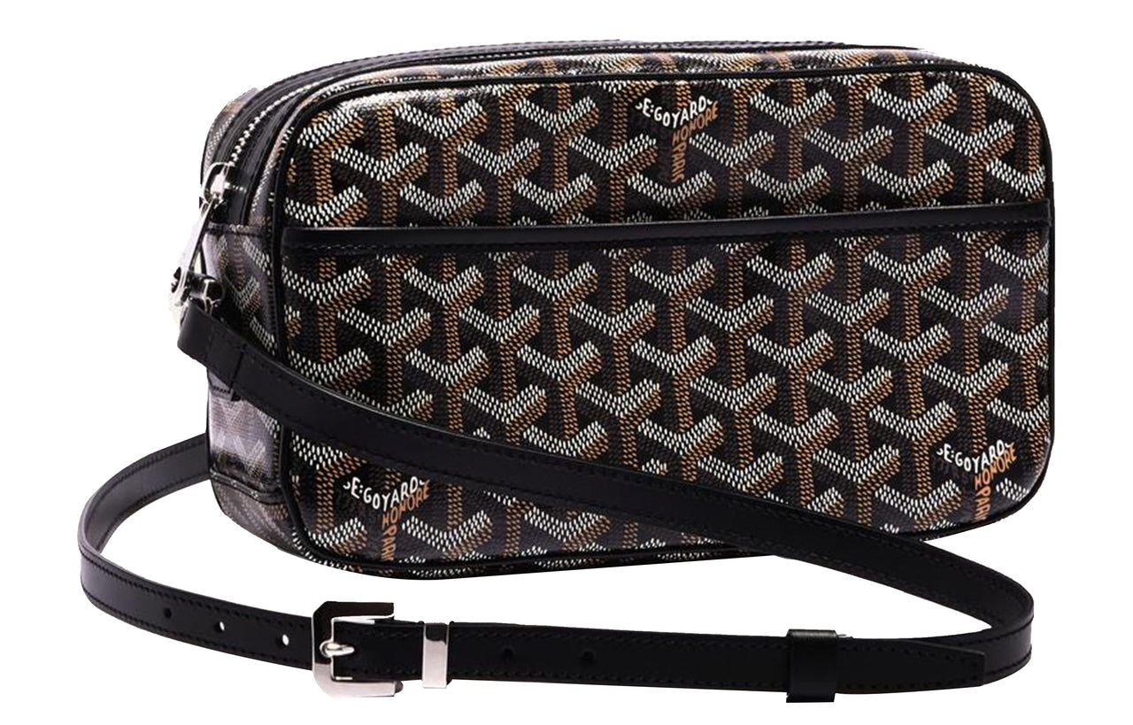 GOYARD Cap-Vert Canvas With Leather Camera Bag Shoulder Bag Crossbody Bag Small Size Unisex Black & Green