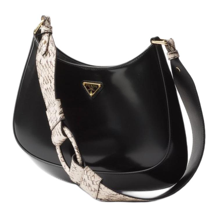 PRADA Cleo Leather Crossbody Bag, Shoulder Bag Women's Black