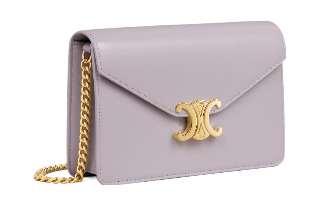 CELINE Cow Leather Shoulder Bag, Crossbody Bag, Wallet Mini Women's Light Lilac