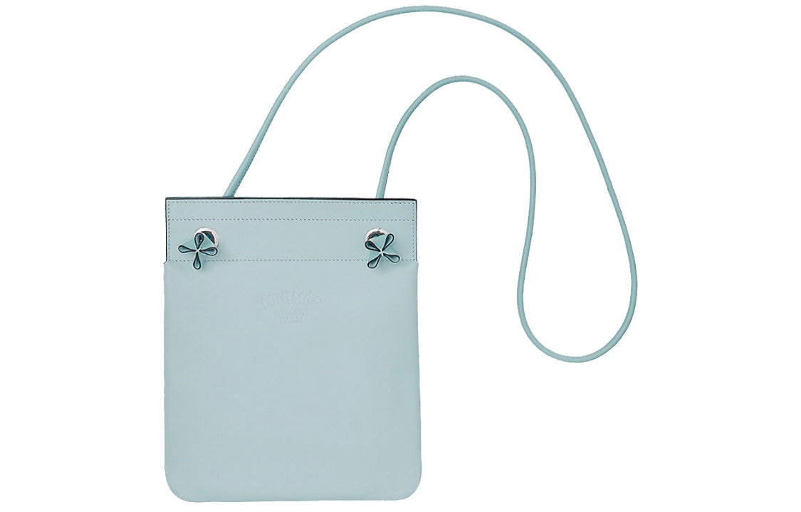 HERMES Aline Milo Sheepskin With Swift Leather Crossbody Bag Shoulder Bag Mini Women's Blue
