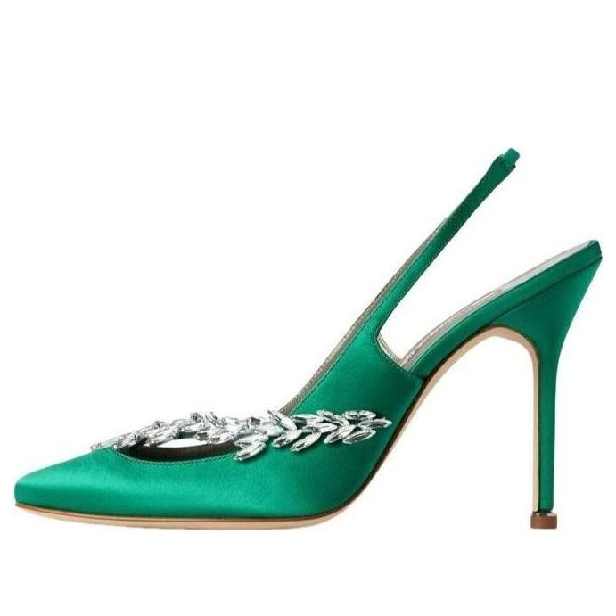 (WMNS) Balenciaga Manolo Blahnik Slingback 'Grass' A0024NW1WM83876