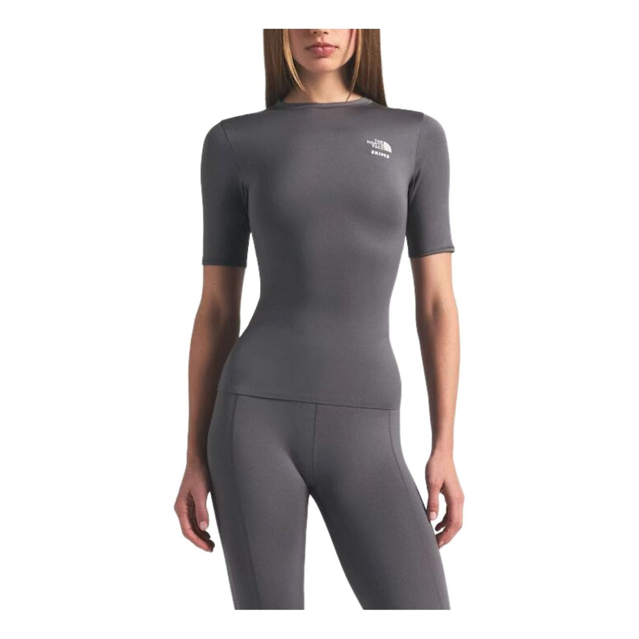 (WMNS) The North Face x SKIMS FW25 Refina Short Sleeve Top 'Gunmetal' NF0A8JJQ-T8L
