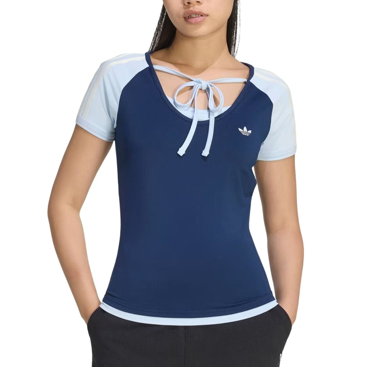 (WMNS) adidas Summer Glow Vintage T-Shirt Asia Sizing 'Night Indigo Crystal Sky' KY8129