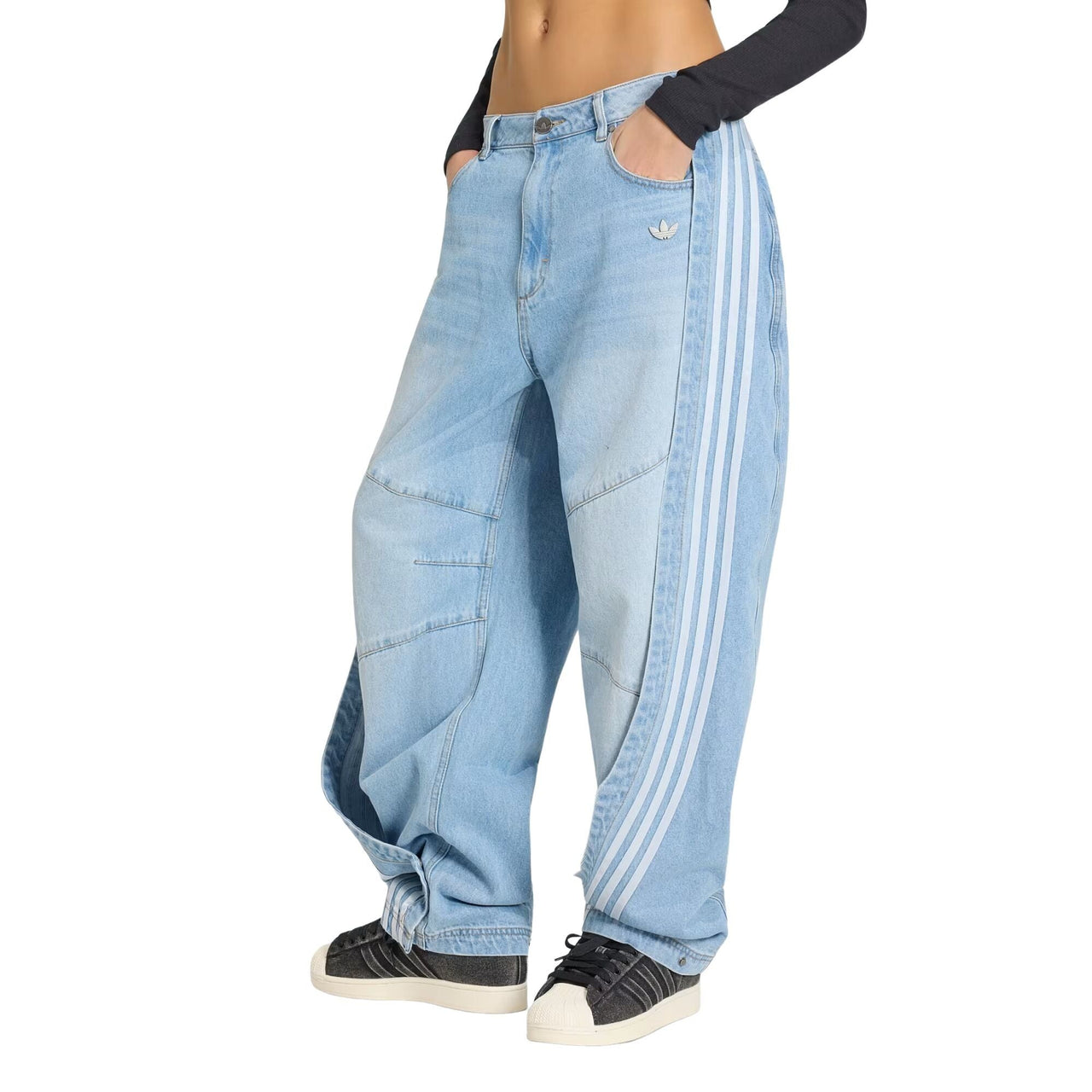 (WMNS) adidas adilenium 5.0 Banana Overlay Denim Pants 'Light Blue' KY5188