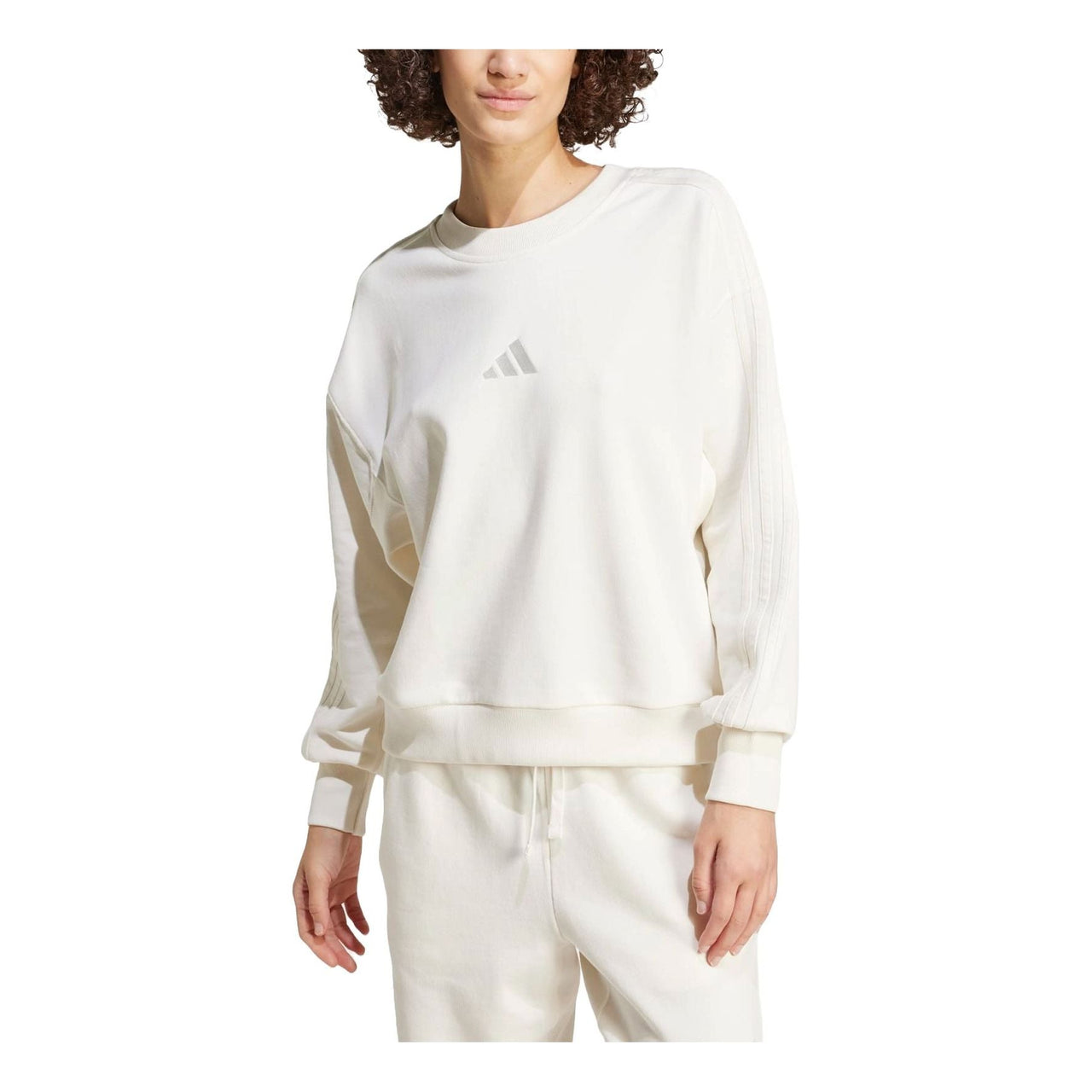 (WMNS) adidas ALL SZN French Terry 3-Stripes Loose Sweatshirt Asia Sizing 'Off White' IW1132