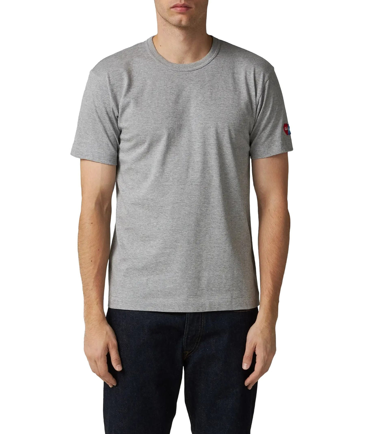 COMME des GARCONS PLAY FW25 Double Heart T-Shirt 'Grey' AZ-T328-051-2