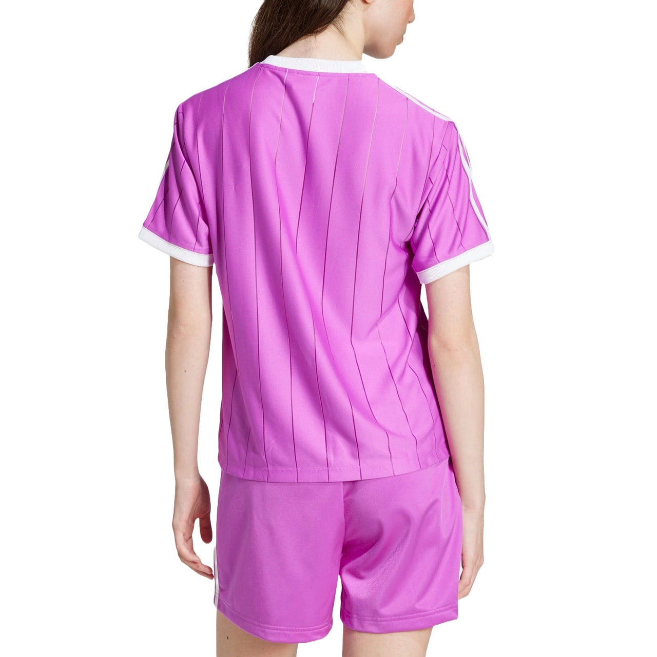 (WMNS) adidas Adicolor 3-Stripes Pinstripe T-Shirt Asia Sizing 'Purple' IY7225