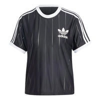 (WMNS) adidas Adicolor 3-Stripes Pinstripe T-shirt Asia Sizing 'Black' IX5505