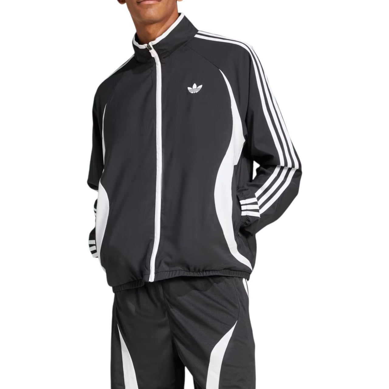 adidas Adicolor Teamgeist Track Top Asia Sizing 'Black White' JC6227